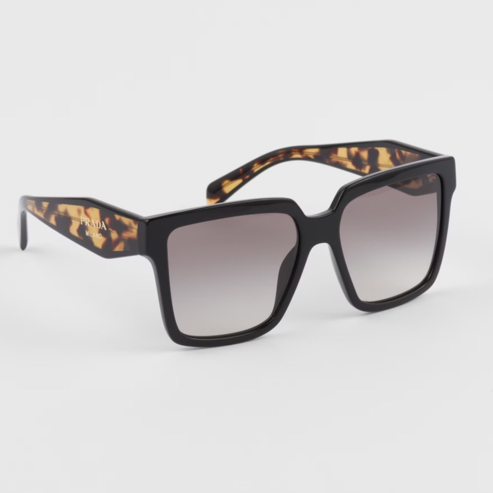 Prada Black and Tortoise Square Sunglasses - Picture 1 of 11
